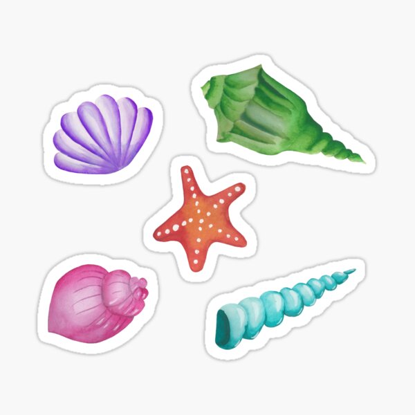 Item preview, watercolor seashells set designed and sold by star-berry.