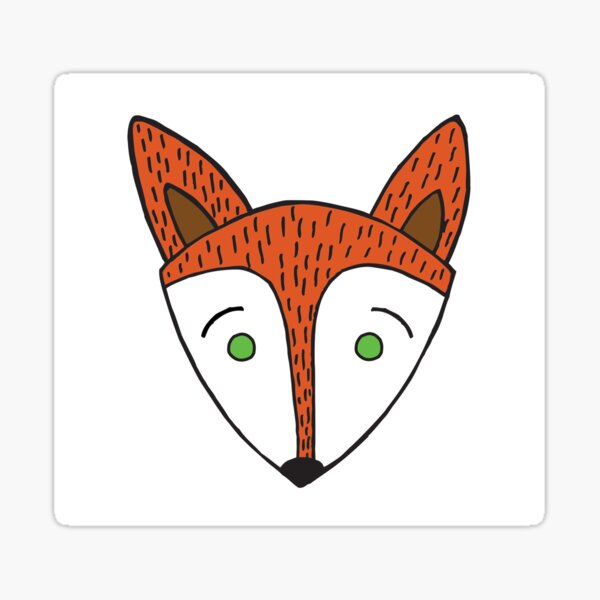 Green Eyed Fox Sticker