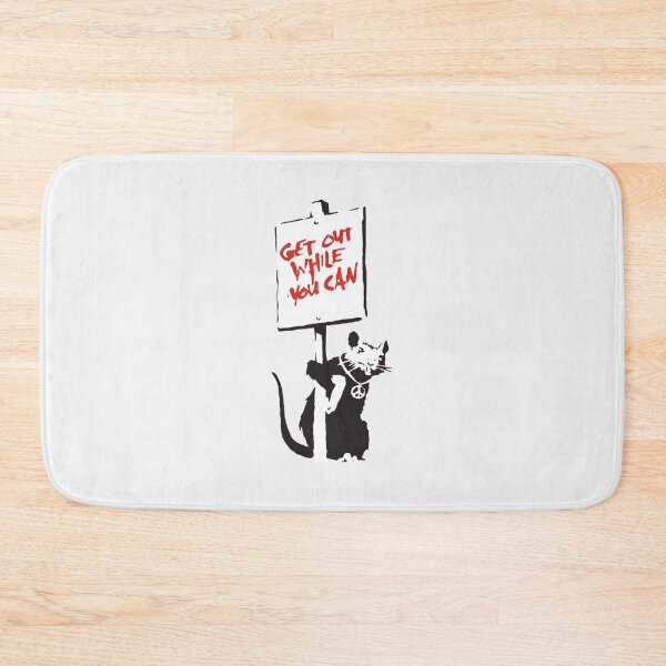 Item preview, Banksy Quote rat with sign Get Out While You Can Graffiti Street art Peace symbol necklace HD- Limited Edition | Perfect Gift designed and sold by stacyjanes.