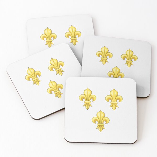 Item preview, Blason France moderne French royal golden yellow fleur de lys lis blue King of France coat of arms vintage white background HD HIGH QUALITY- Limited Edition | Perfect Gift designed and sold by stacyjanes.