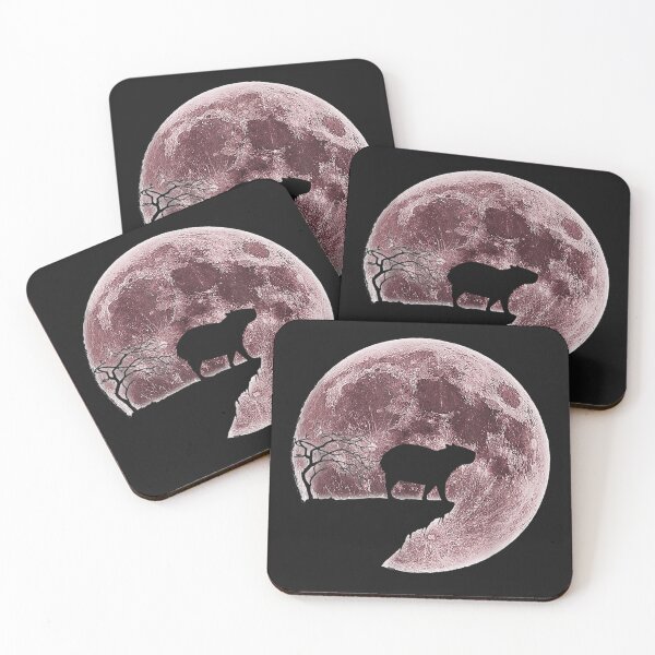 Item preview, Capybara Halloween Costume Moon Silhouette designed and sold by OSTONSHOP.