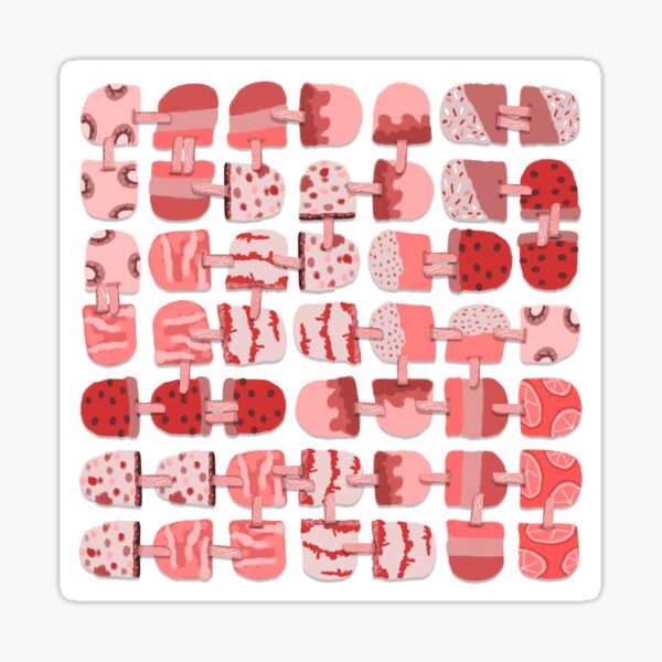 SUMMER ICE CREAM POPS Fruity pops of all kinds watermelon, peach, oranges, kiwi make a fun design to wear or for home Sticker