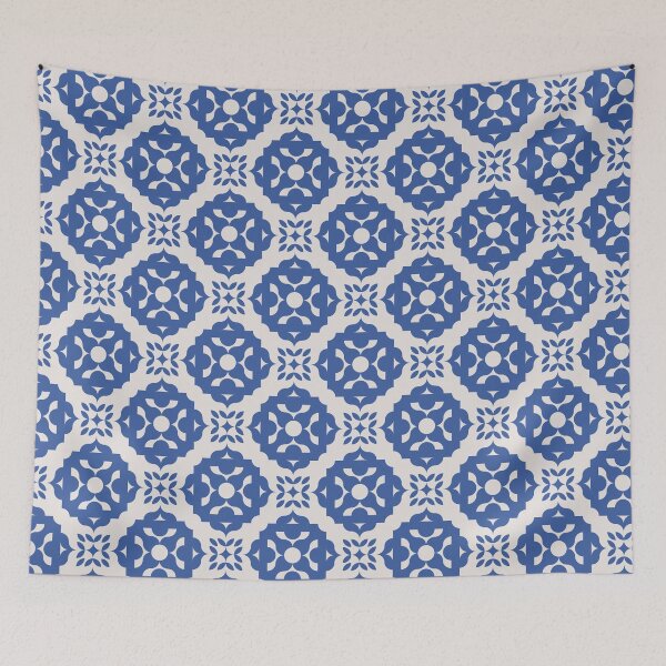 Item preview, Blue Azulejo Geometric Mosaic Pattern designed and sold by TeeBeesDesign.