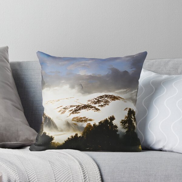 Item preview, Dramatic misty atmosphere on snowy mountain peaks designed and sold by fizzribbit.