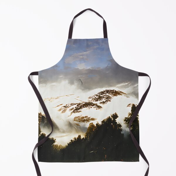 Item preview, Dramatic misty atmosphere on snowy mountain peaks designed and sold by fizzribbit.