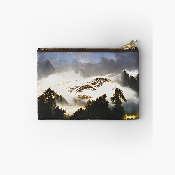 Item preview, Dramatic misty atmosphere on snowy mountain peaks designed and sold by fizzribbit.