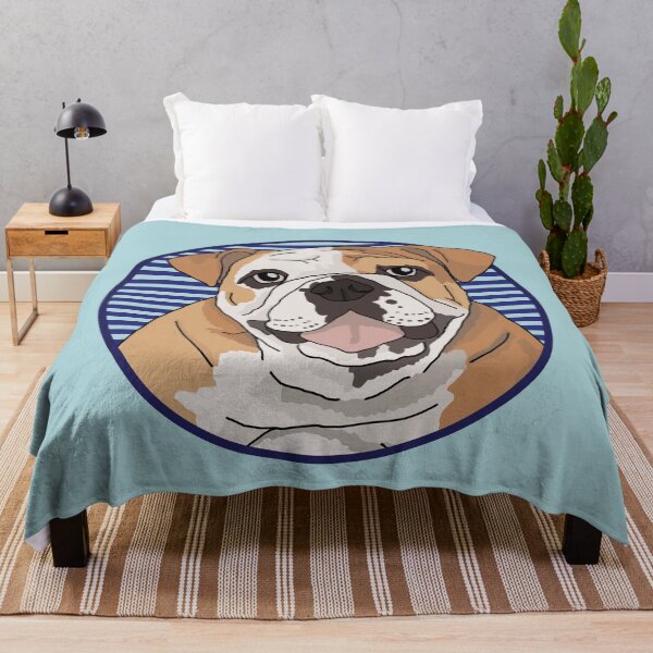 Item preview, Bulldog w/ Blue stripped circle designed and sold by AdoptNFTPets.