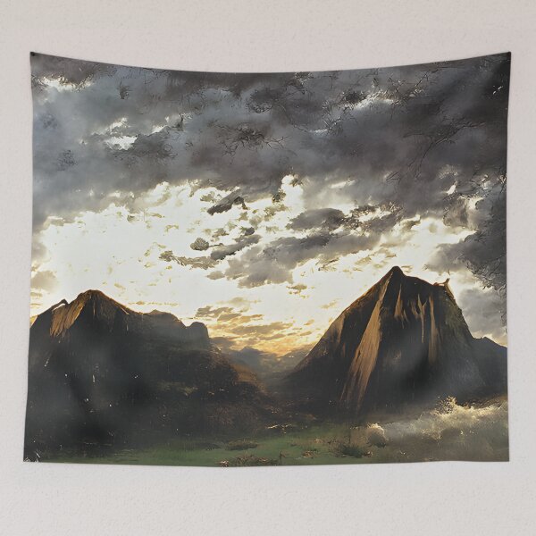 Item preview, Dramatic black mountain eoth clouds designed and sold by fizzribbit.