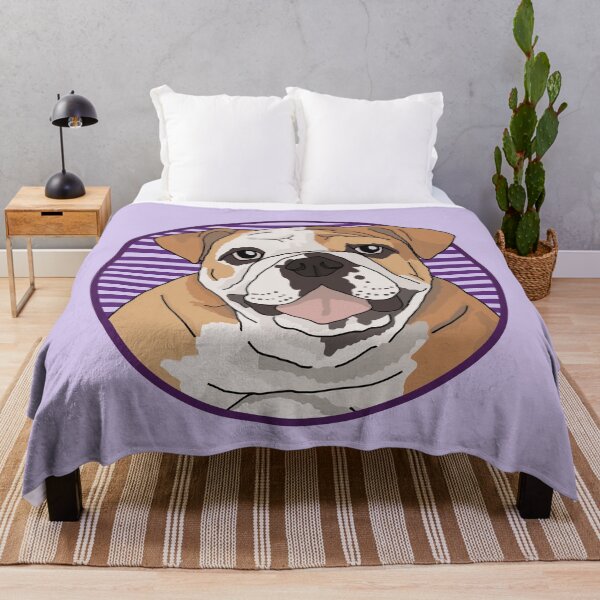 Item preview, Bulldog w/ Purple stripped circle designed and sold by AdoptNFTPets.