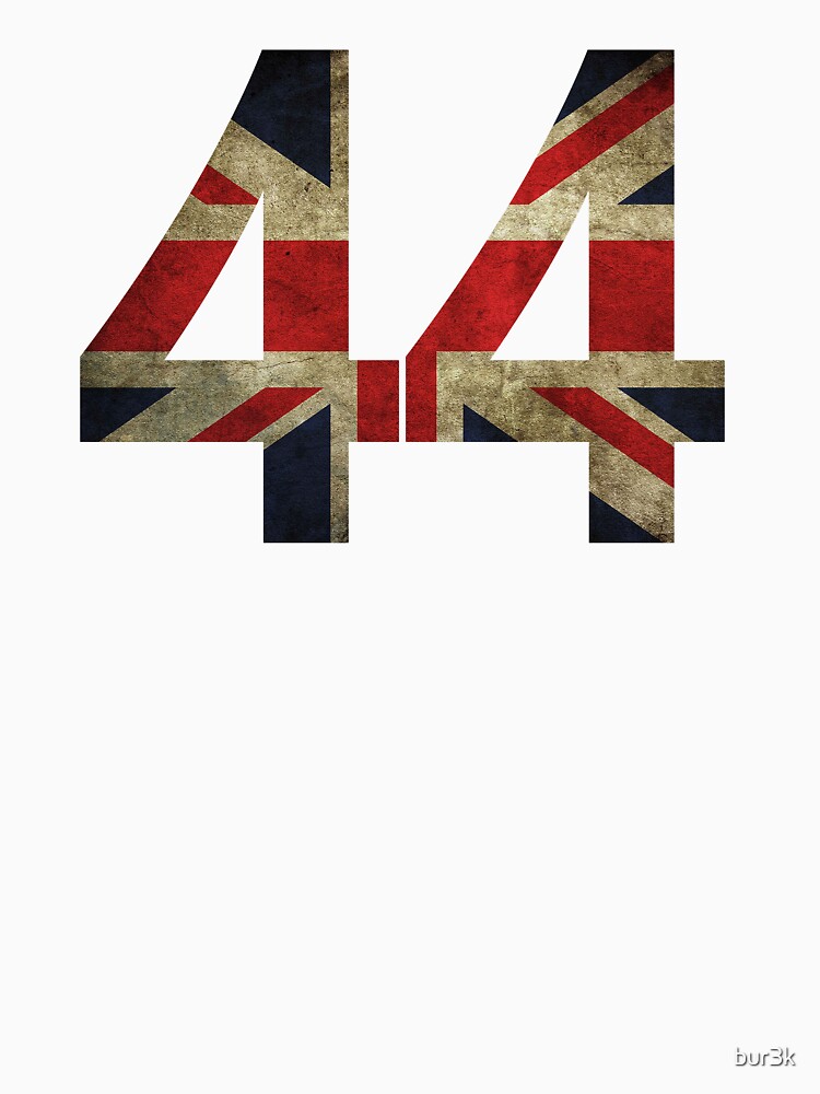 "Lewis Hamilton 44 with worn looking Union Jack" T-shirt ...