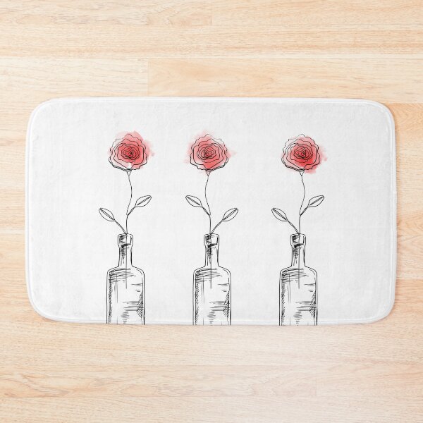 Item preview, Three red roses in three bottles designed and sold by HDpod.