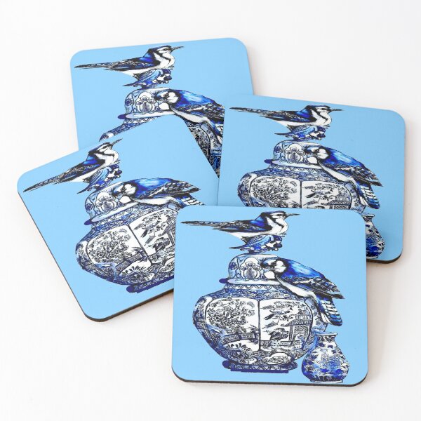 Item preview, DUTCH DELFT: Vintage Bluebirds Temples y Flowered Lámina artística designed and sold by posterbobs.