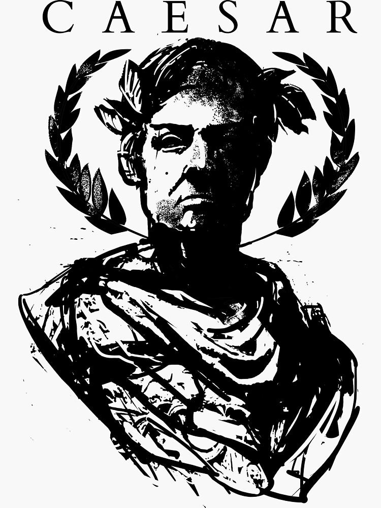 "Julius Caesar Emperor of Rome (in Ink)" Sticker for Sale by