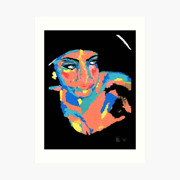 Lady with black dress & hat - Lady with black dress & hat Art Print
