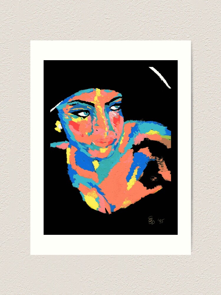 Alternative Ansicht von Dame mit schwarzem Kleid & Hut - Lady with black dress & hat Kunstdruck