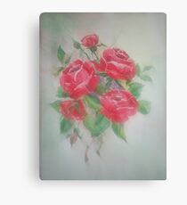 Red Morning Roses Canvas Print