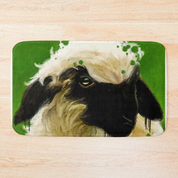 Item preview, Swiss Valais Blacknose Sheep Baby, Fluffy  Valais Blacknose Sheep Art, Cute Swiss Sheep Farm Animal Portrait, Adorable Swiss Valais Blacknose Sheep  designed and sold by Paintcorner.