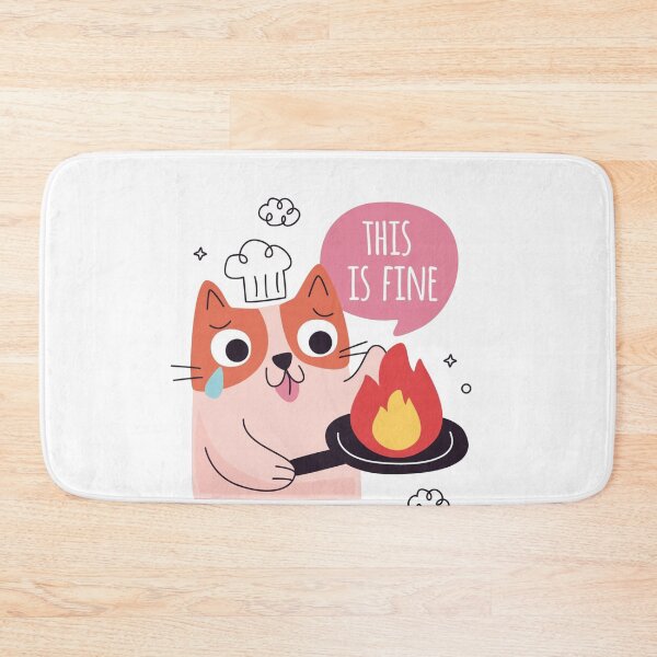 Item preview, Funny Cat This Is Fine ||Fine || I'm Fine ||Vintage Quote||Funny Text Quote, designed and sold by Artw0rld.