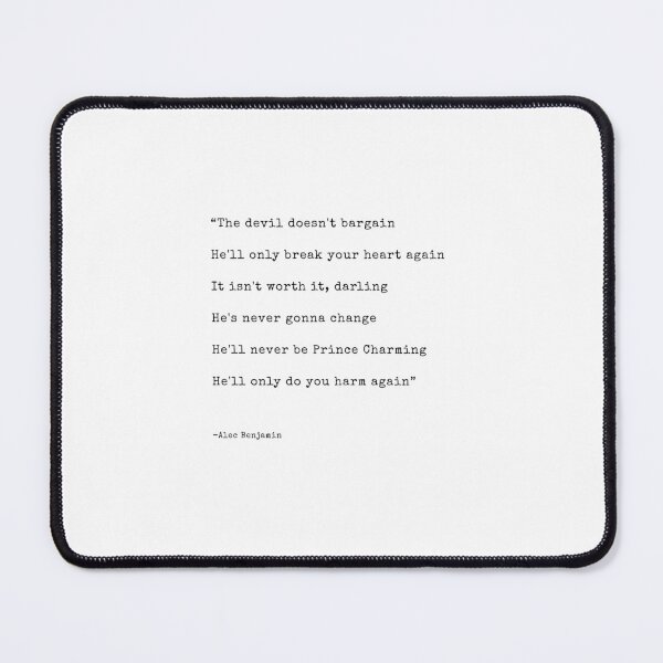 Item preview, Devil Doesn't Bargain - Alec Benjamin designed and sold by annaspoljar.