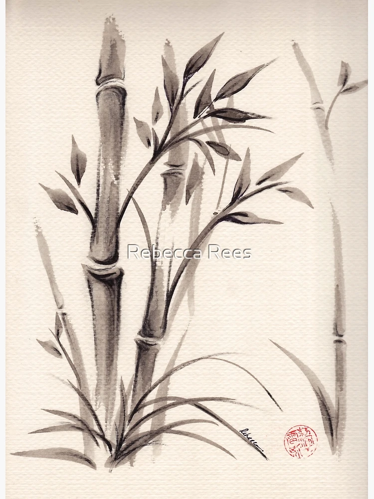 Bamboo Garden: Sumi-e Bamboo Ink Wash Painting by Rebecca Rees Poster for  Sale by Rebecca Rees