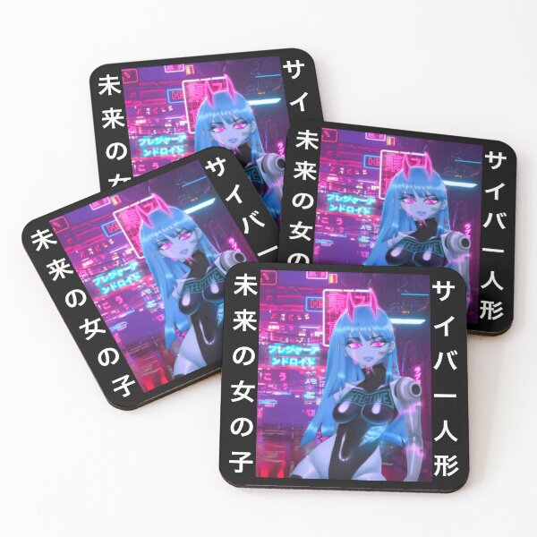 NeoTokyo Android Girl Coasters (Set of 4)