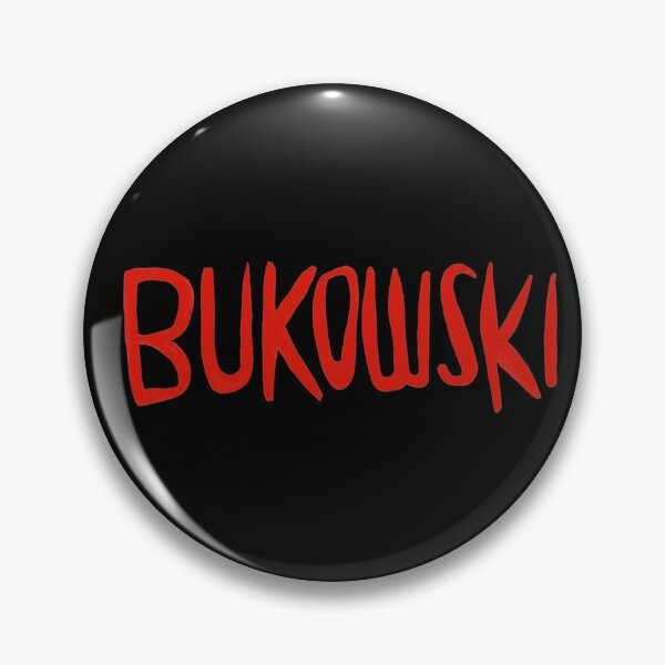 Item preview, Writer Name: Bukowski, red handwritten font, Charles Bukowski designed and sold by badlydrawnbabe.