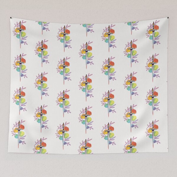 Item preview, floral rainbow sword • subtle pride flag designed and sold by sunfloras.