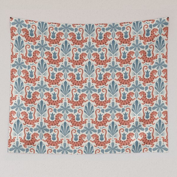 Item preview, Catch a Tiger by the Toe orange and blue designed and sold by Portia Monberg.