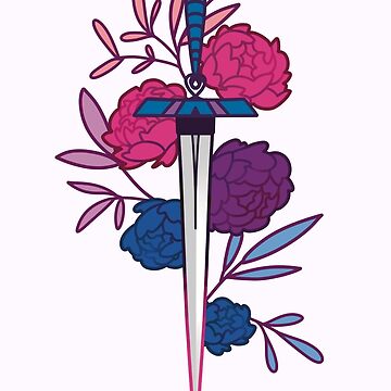 Aperçu de l'œuvre épée bi florale • drapeau de fierté subtil de sunfloras