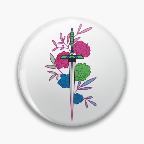 Item preview, floral polysexual sword • subtle pride flag designed and sold by sunfloras.