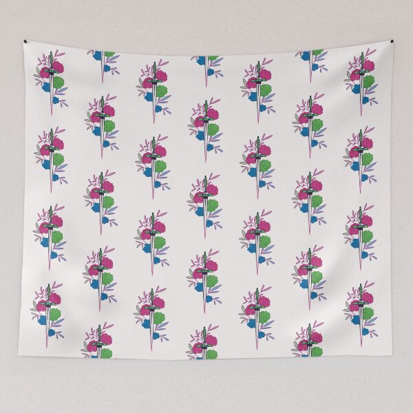 Item preview, floral polysexual sword • subtle pride flag designed and sold by sunfloras.