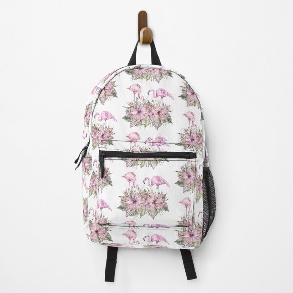 Item preview, Watercolor floral tropical pink flamingos cute print designed and sold by tiana-geo.