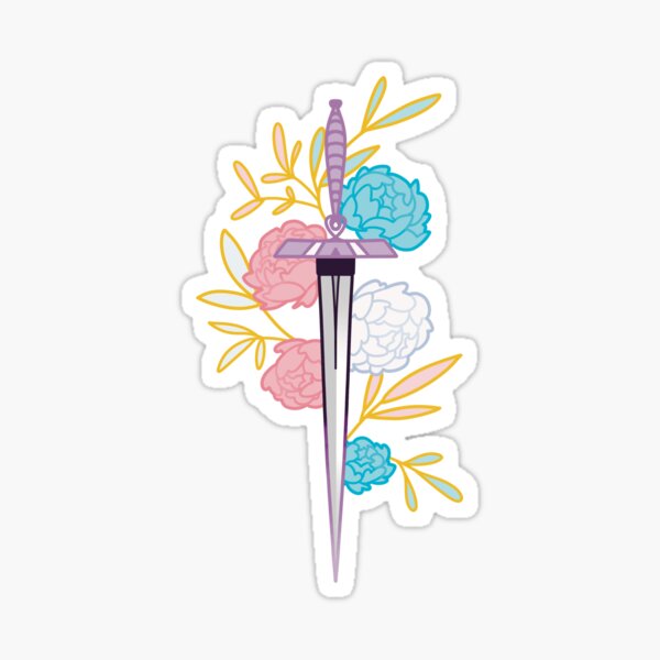 Item preview, floral trans sword • subtle pride flag designed and sold by sunfloras.
