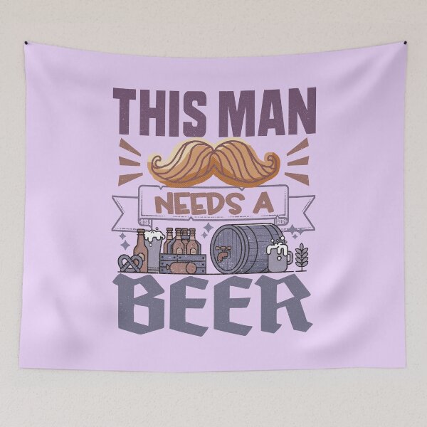 Item preview, This man needs a beer Funny Quote designed and sold by VichallanStudio.