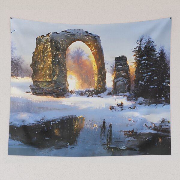 Item preview, Magic snowy stone portal ruins  designed and sold by fizzribbit.