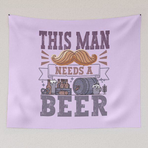 Item preview, This man needs a beer Funny Quote designed and sold by VichallanStudio.