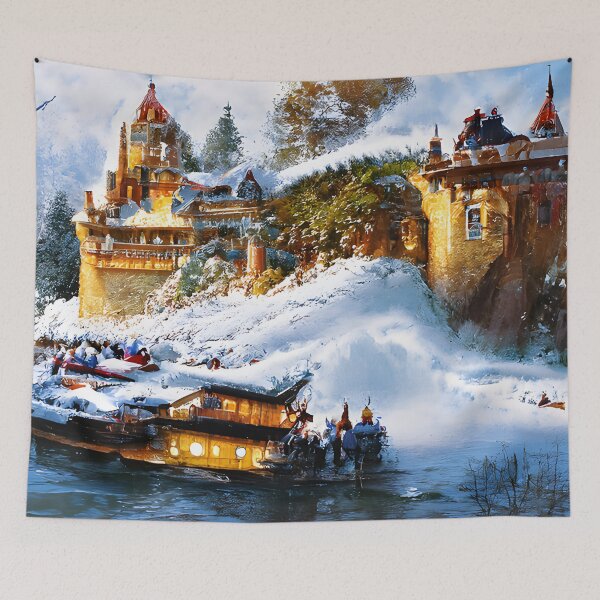 Item preview, Snowy gnome castle and ship docks  designed and sold by fizzribbit.