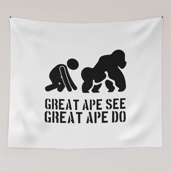 Item preview, Great Ape See, Great Ape Do - Black designed and sold by The Cosmic Turtle.