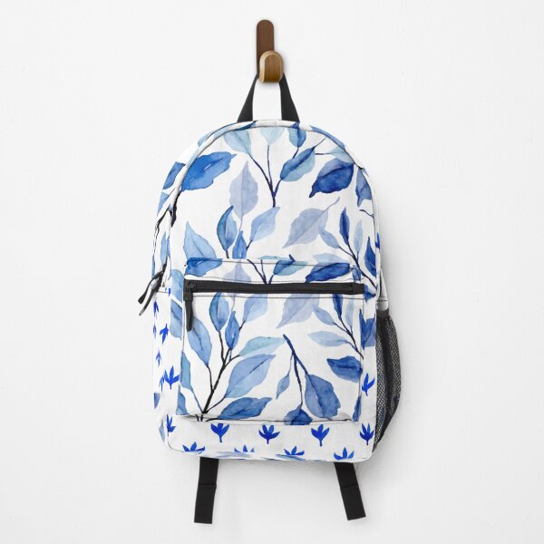 Item preview, Blue toned leaves print with trim design designed and sold by PalomaHealing24.