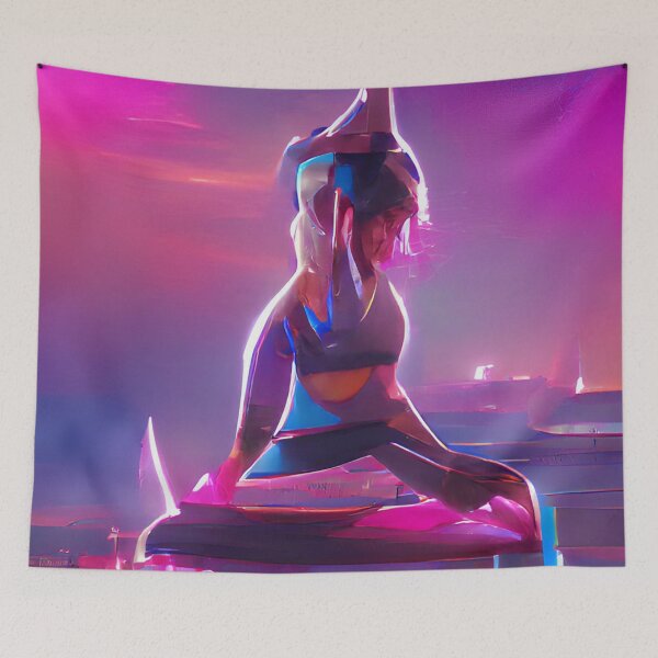 Item preview, Mystical Half Moon Yoga Digital Artwork designed and sold by TheAnxiousStore.