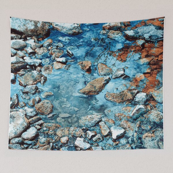 Item preview, River stones in blue water designed and sold by Photostacia.