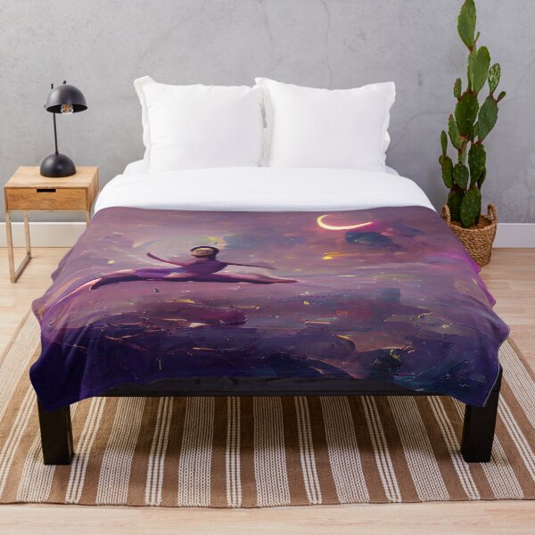 Item preview, Mystical Half Moon Yoga Digital Watercolor Artwork designed and sold by TheAnxiousStore.