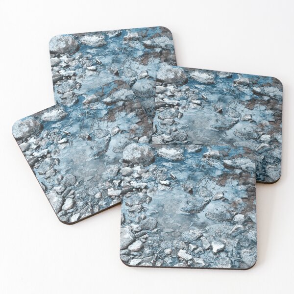 Item preview, Pale blue river stones in cold blue water designed and sold by Photostacia.