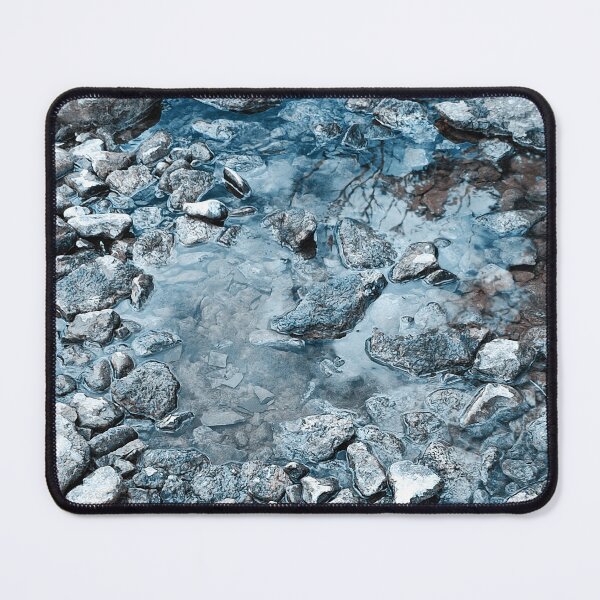 Item preview, Pale blue river stones in cold blue water designed and sold by Photostacia.