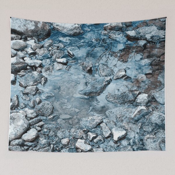 Item preview, Pale blue river stones in cold blue water designed and sold by Photostacia.