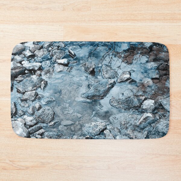 Item preview, Pale blue river stones in cold blue water designed and sold by Photostacia.