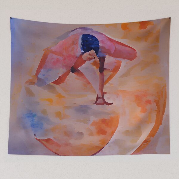 Item preview, Mystical Half Moon Yoga Digital Artwork designed and sold by TheAnxiousStore.