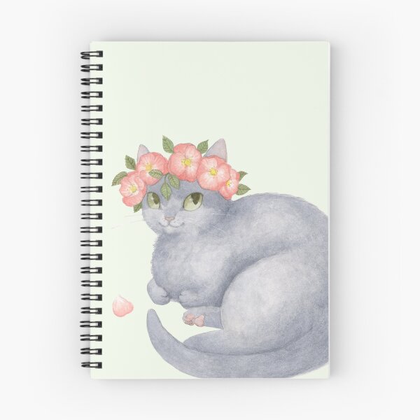 Item preview, Flower Cat - Grey With Pink designed and sold by JayBirdsBrain.