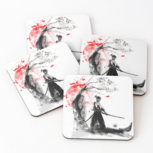 Japanese Samurai Coasters (Set of 4)