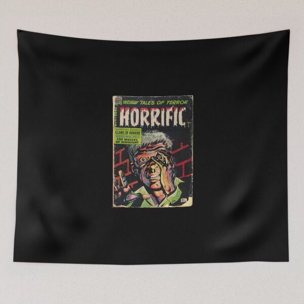 Item preview, Horrific No9 – Retro Vintage Horror Comic Pullover Hoodie designed and sold by donniejeanjr6.